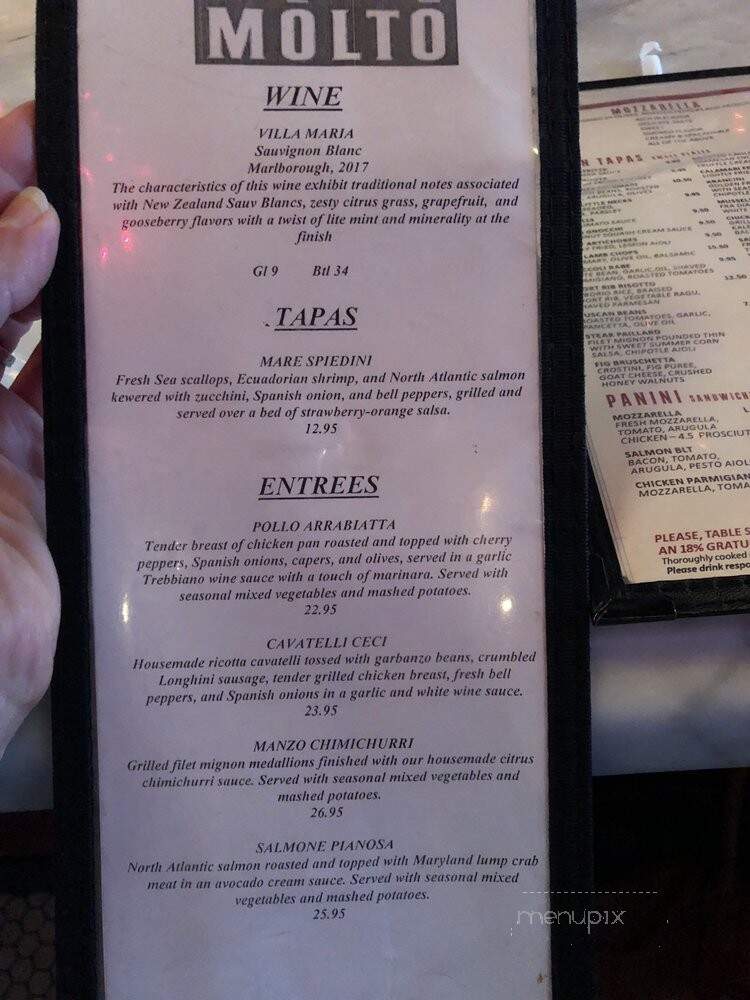 Molto Wine Bar - Fairfield, CT menu_pic