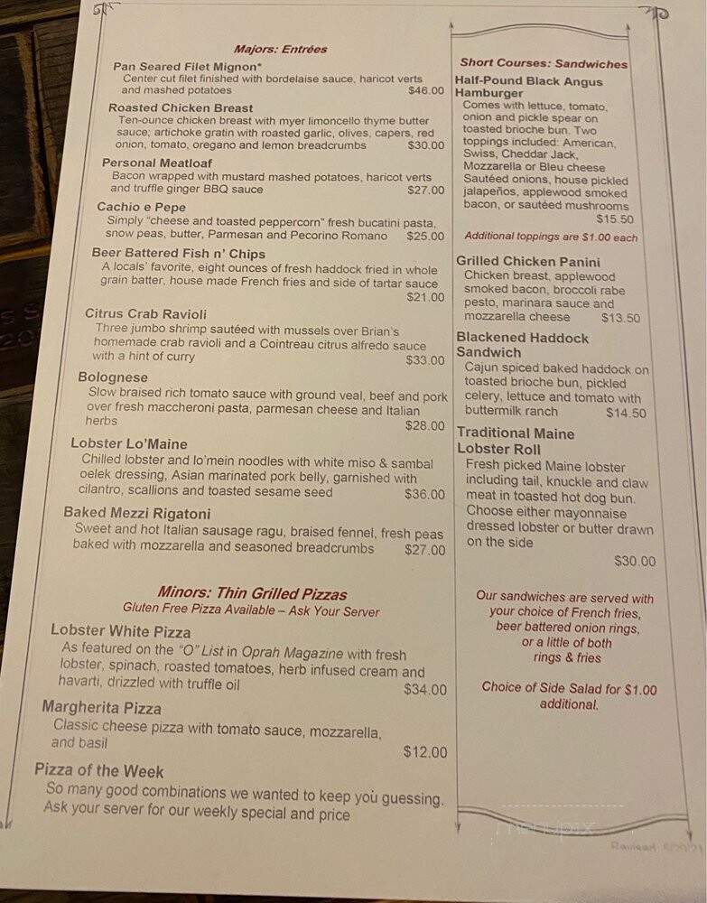 Academe - Kennebunk, ME menu_pic