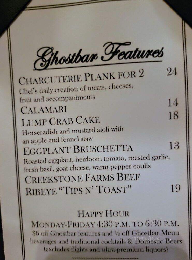 The Ghost Bar - Detroit, MI menu_pic