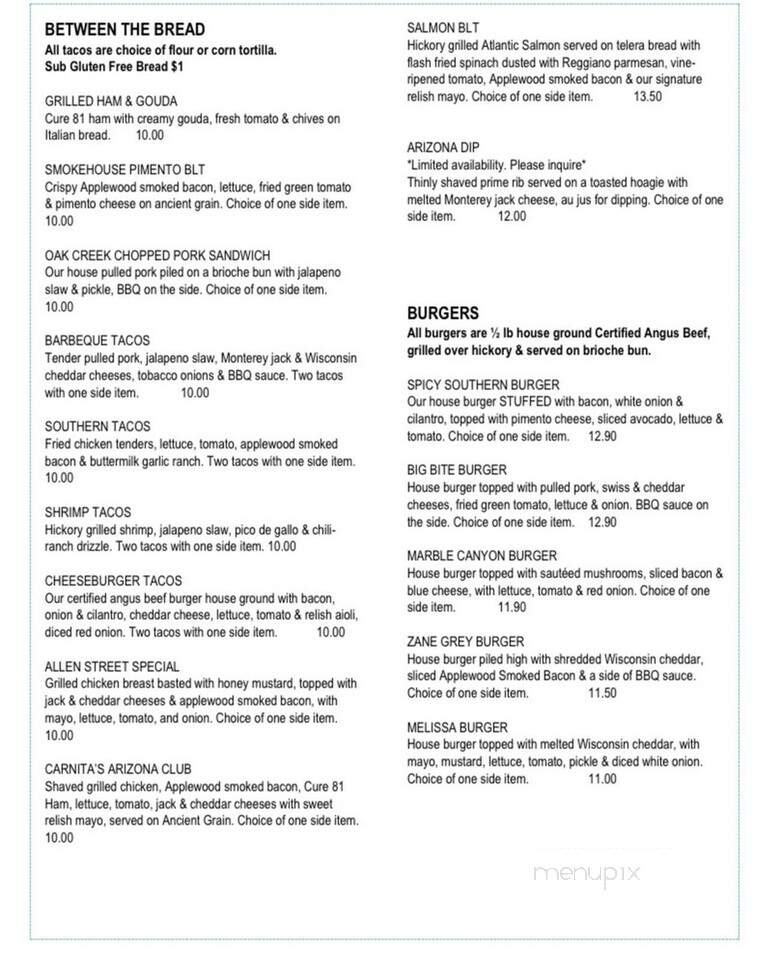 Arizona's - Simpsonville, SC menu_pic