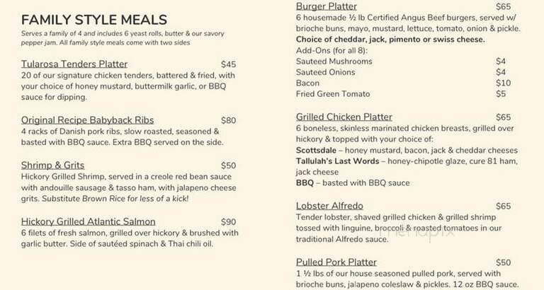 Arizona's - Simpsonville, SC menu_pic