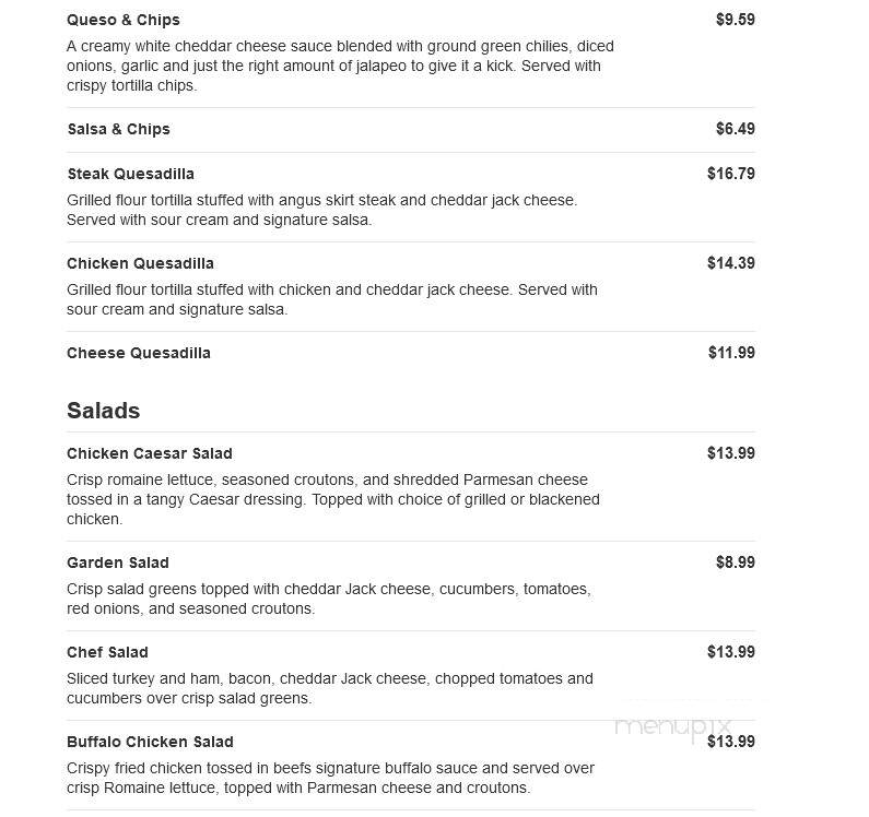 Beef O'Brady's - Bainbridge, GA menu_pic