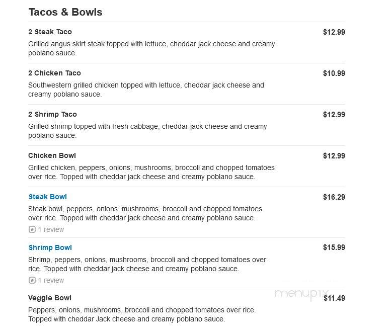 Beef O'Brady's - Bainbridge, GA menu_pic