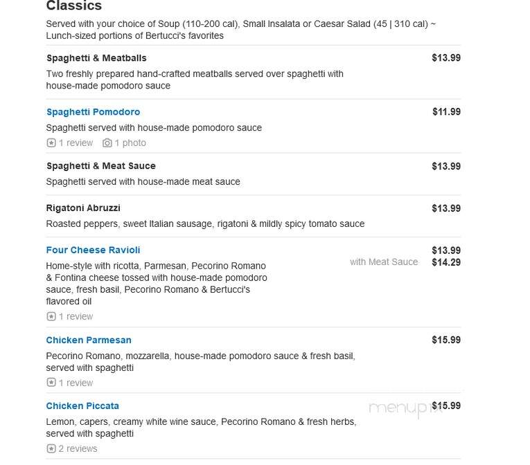 Bertucci's - Mansfield, MA menu_pic
