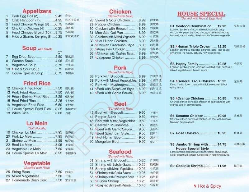 China Buffet - Bastrop, TX menu_pic