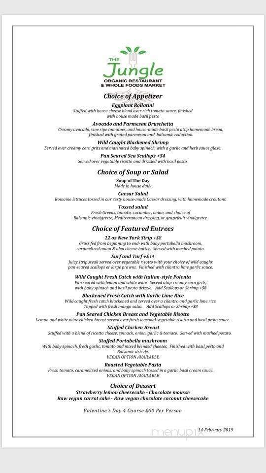 Jungle Organic Restaurant and Market - Indialantic, FL menu_pic