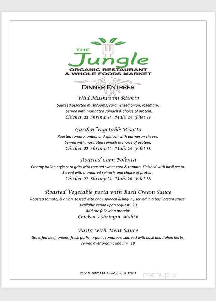 Jungle Organic Restaurant and Market - Indialantic, FL menu_pic