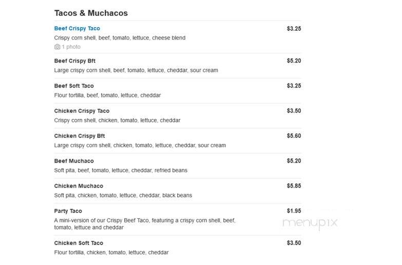 Taco Bueno - Greenville, TX menu_pic