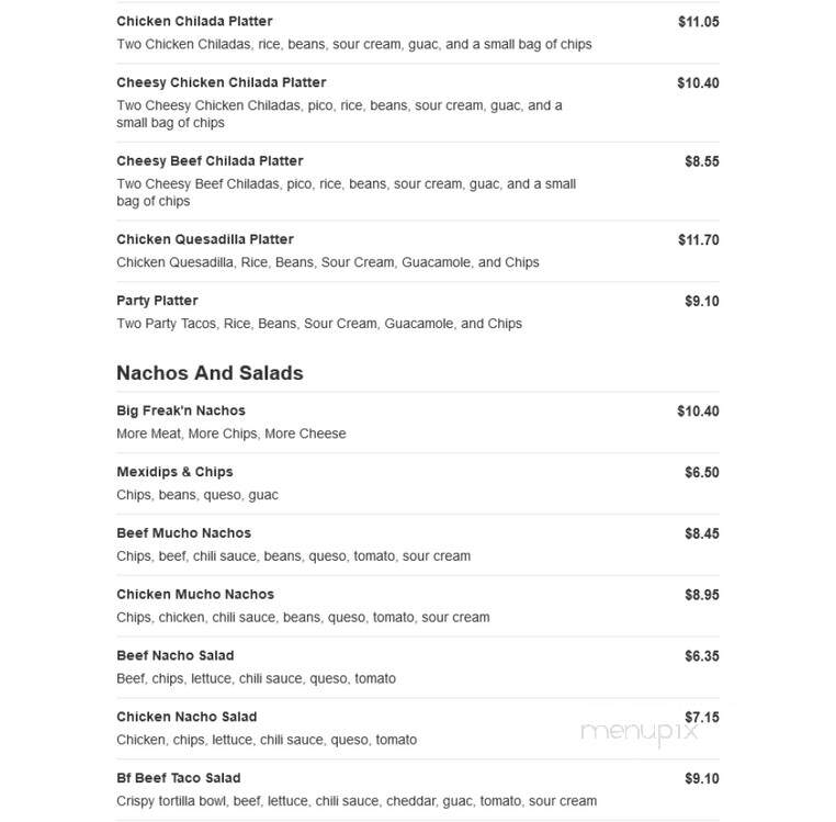 Taco Bueno - Greenville, TX menu_pic