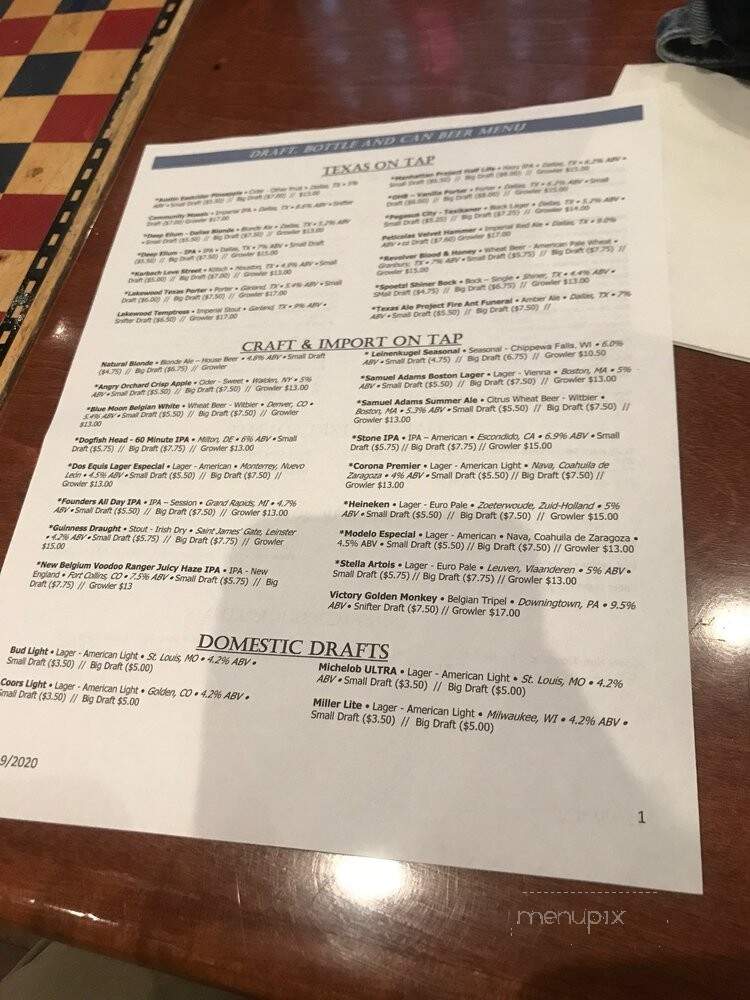 Fox and Hound English Pub & Grille - Richardson, TX menu_pic