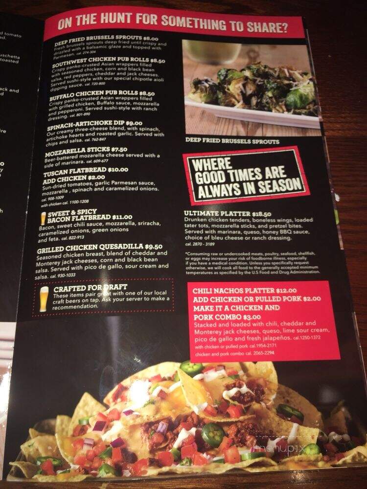 Fox and Hound English Pub & Grille - Richardson, TX menu_pic