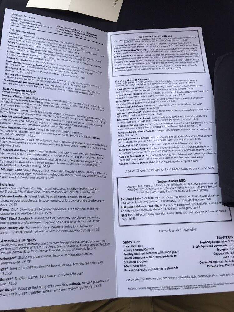 The White Chocolate Grill - Lone Tree, CO menu_pic