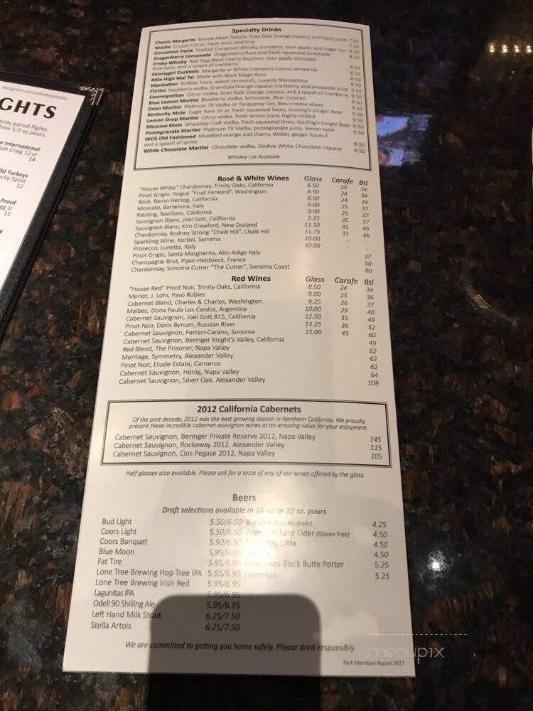 The White Chocolate Grill - Lone Tree, CO menu_pic