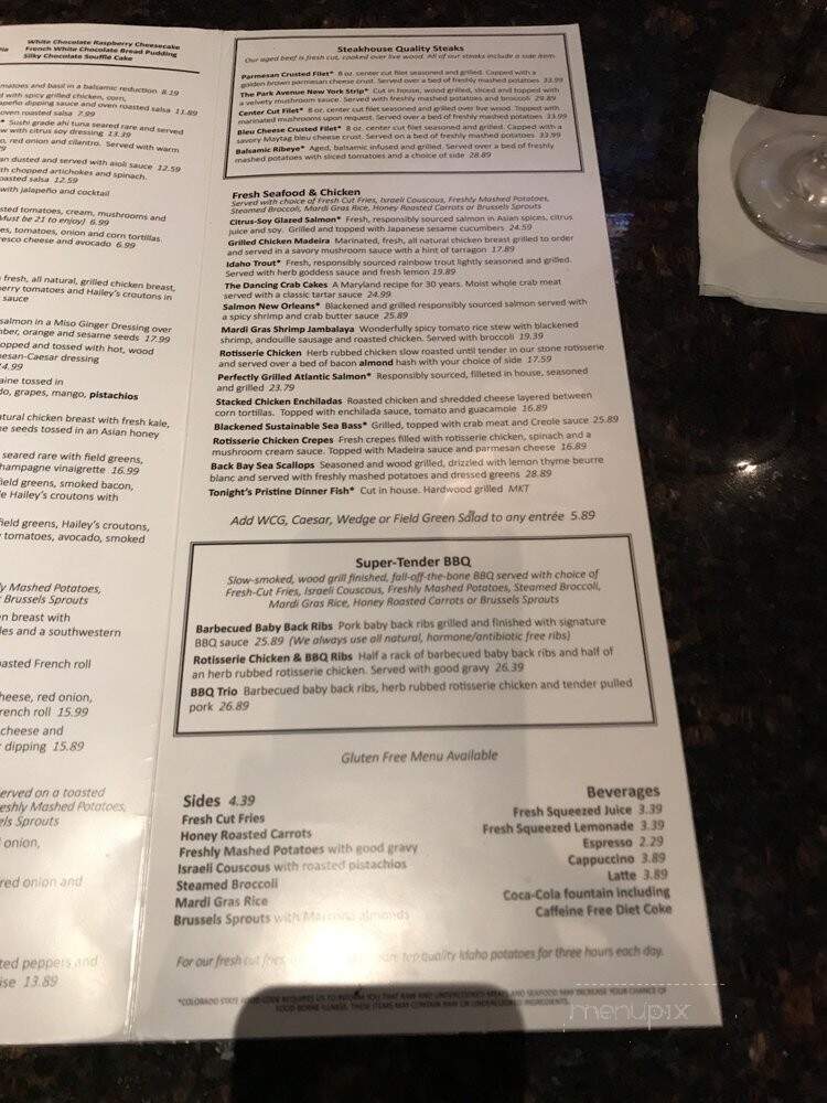 The White Chocolate Grill - Lone Tree, CO menu_pic
