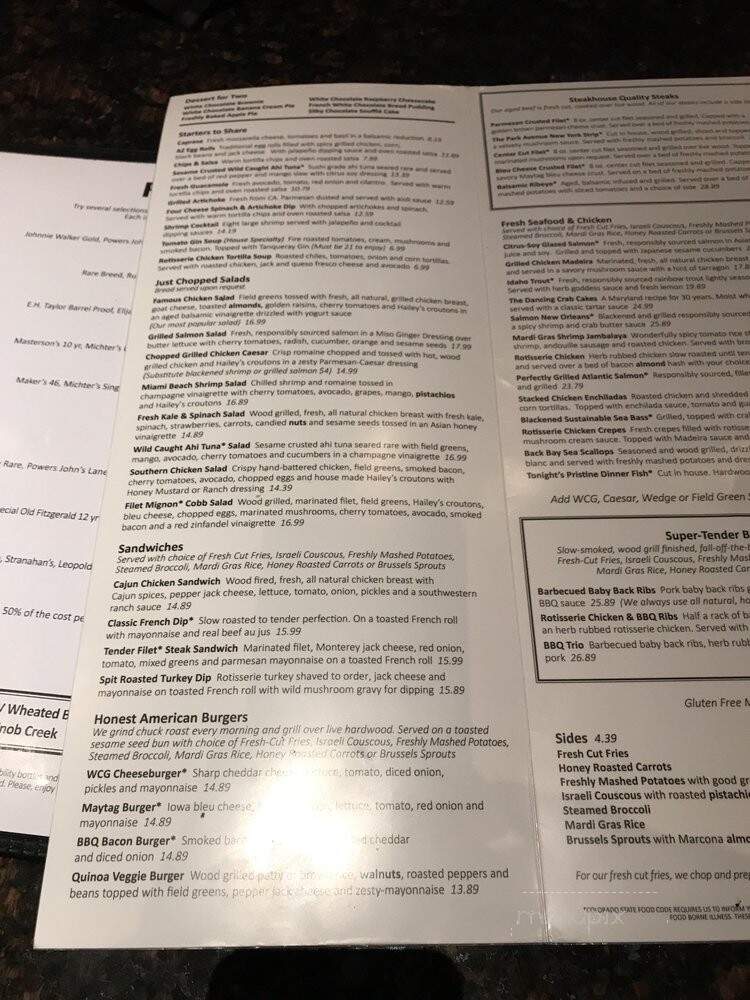 The White Chocolate Grill - Lone Tree, CO menu_pic