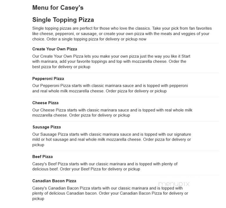 Casey's General Store - Virden, IL menu_pic