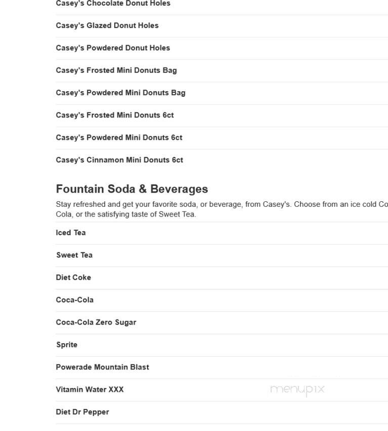 Casey's General Store - Virden, IL menu_pic