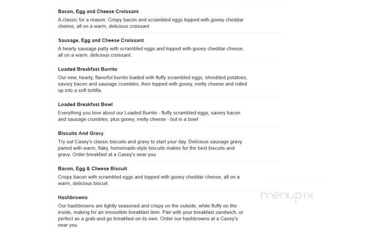 Casey's General Store - Virden, IL menu_pic