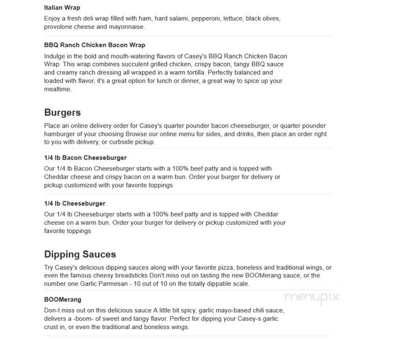 Casey's General Store - Virden, IL menu_pic