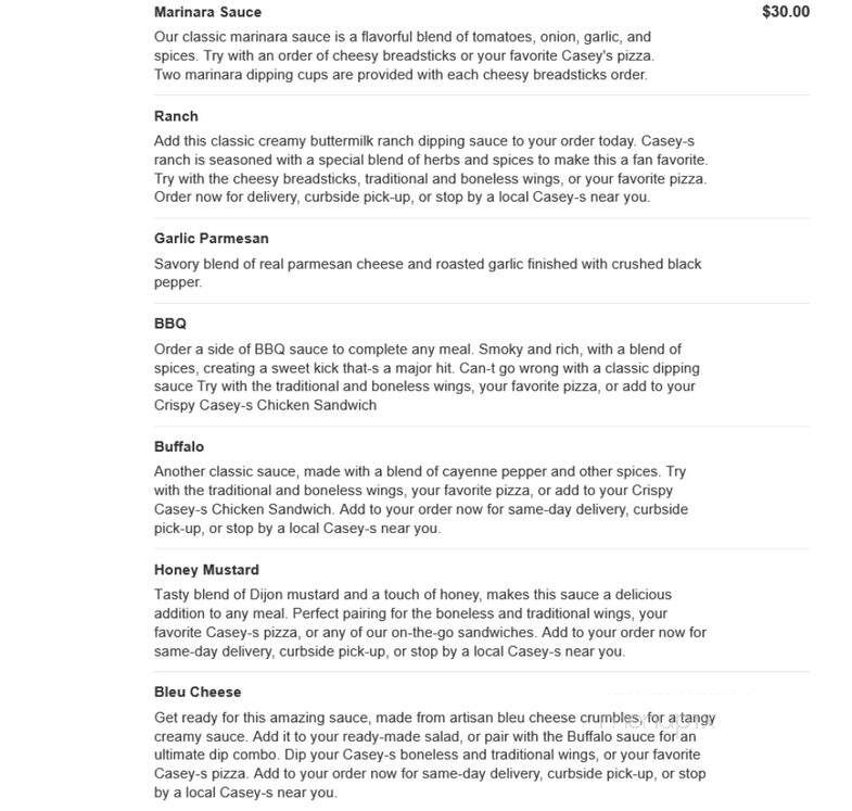 Casey's General Store - Virden, IL menu_pic