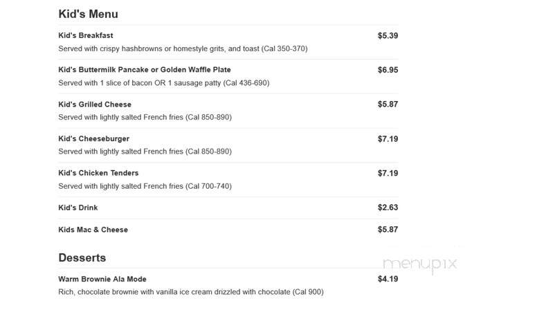 Huddle House - Moundsville, WV menu_pic