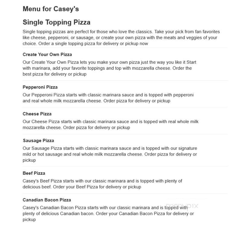 Casey's General Store - Manito, IL menu_pic