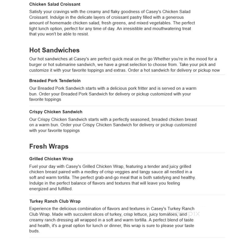 Casey's General Store - Manito, IL menu_pic