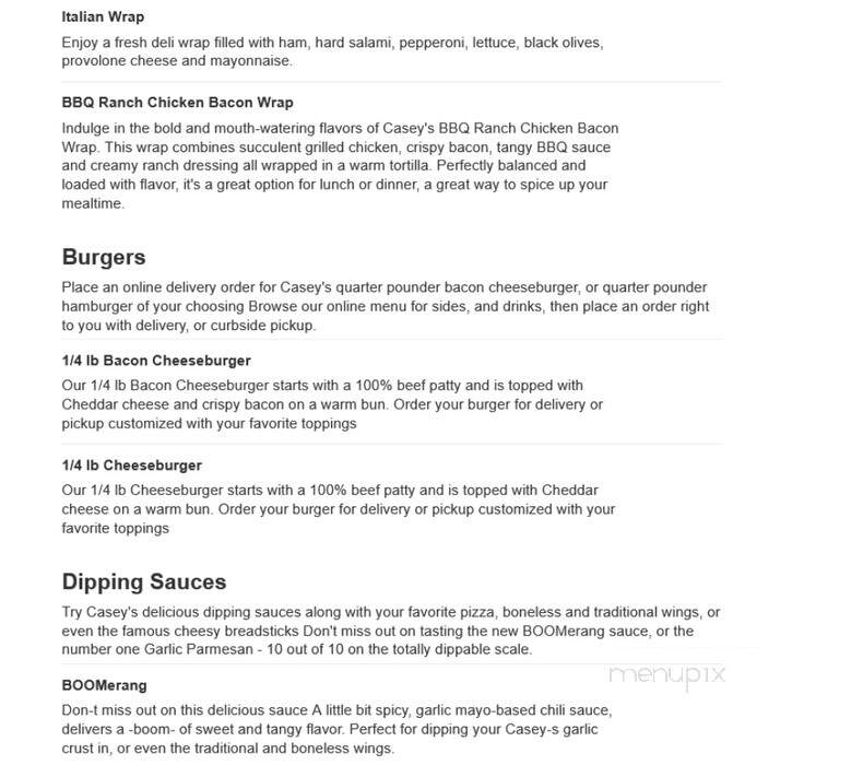 Casey's General Store - Manito, IL menu_pic