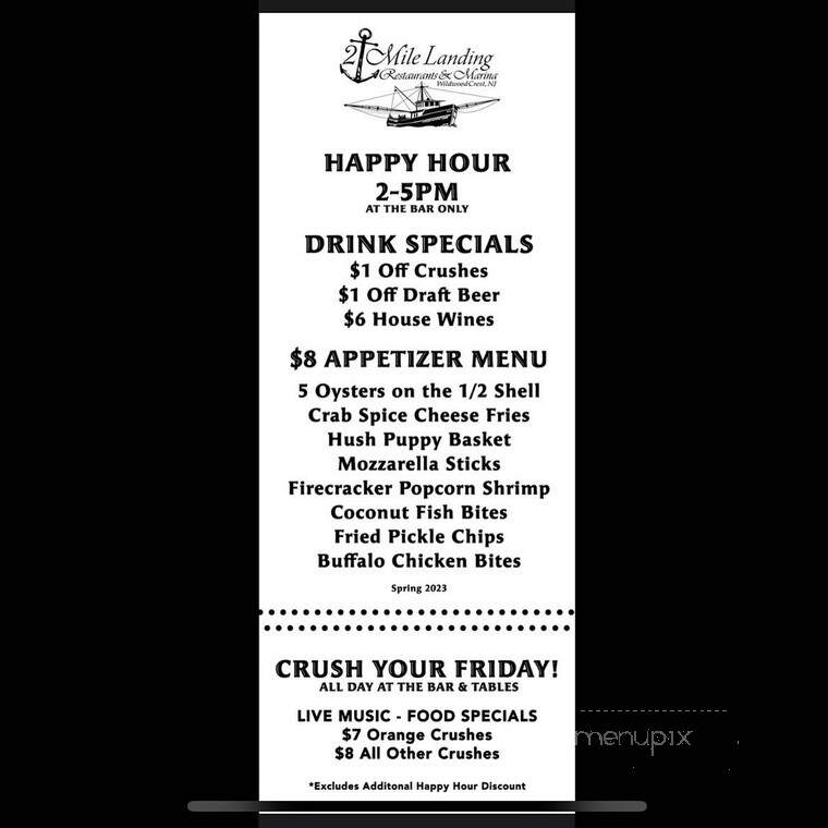 Two Mile Inn - Wildwood, NJ menu_pic