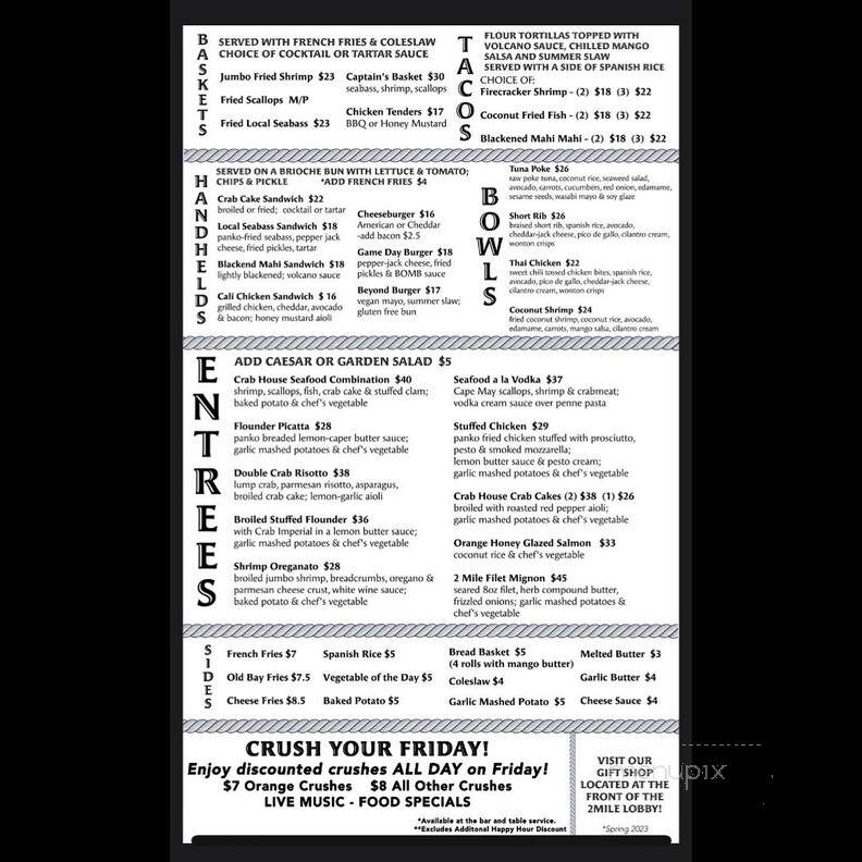 Two Mile Inn - Wildwood, NJ menu_pic
