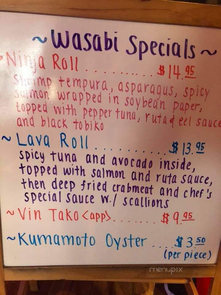 Wasabi - West Chester, PA menu_pic