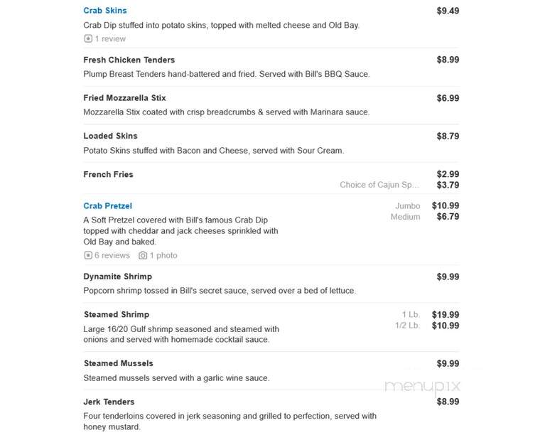 Bill Bateman's Bistro - New Freedom, PA menu_pic