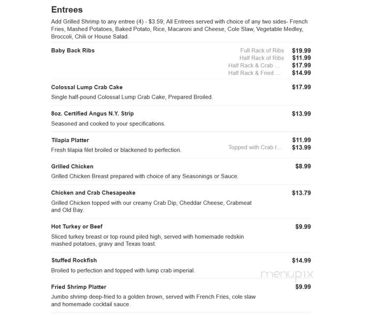 Bill Bateman's Bistro - New Freedom, PA menu_pic