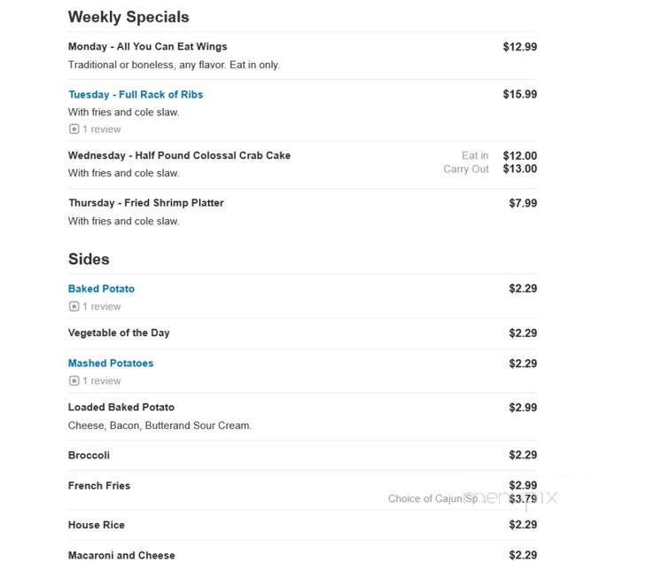 Bill Bateman's Bistro - New Freedom, PA menu_pic