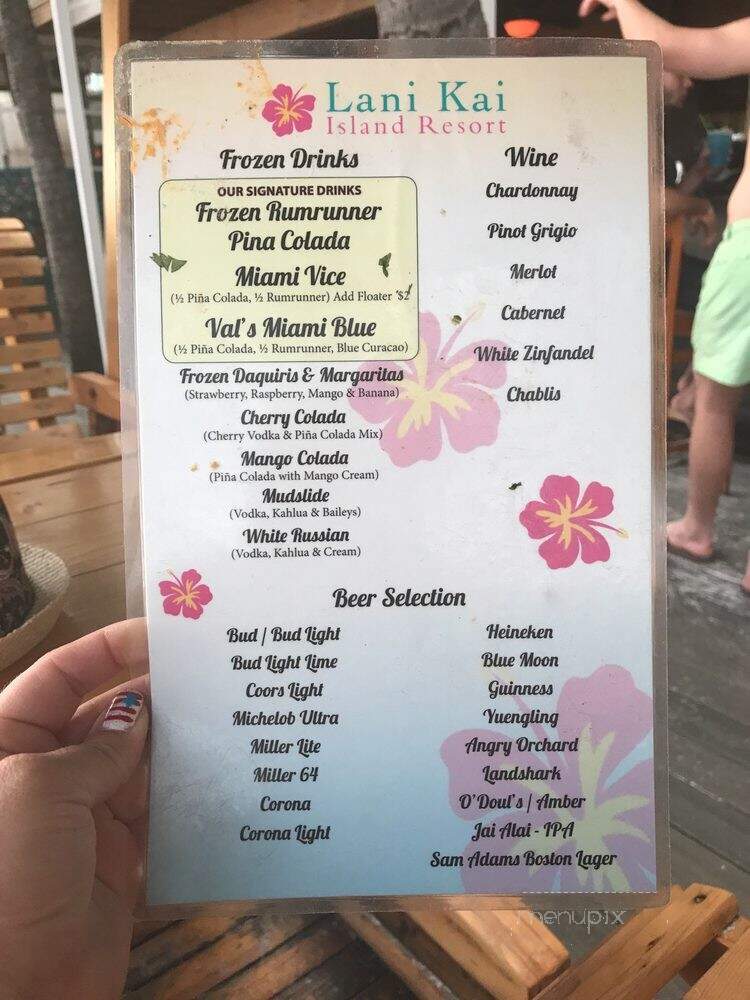 Lani Kai Island Resort - Fort Myers Beach, FL menu_pic