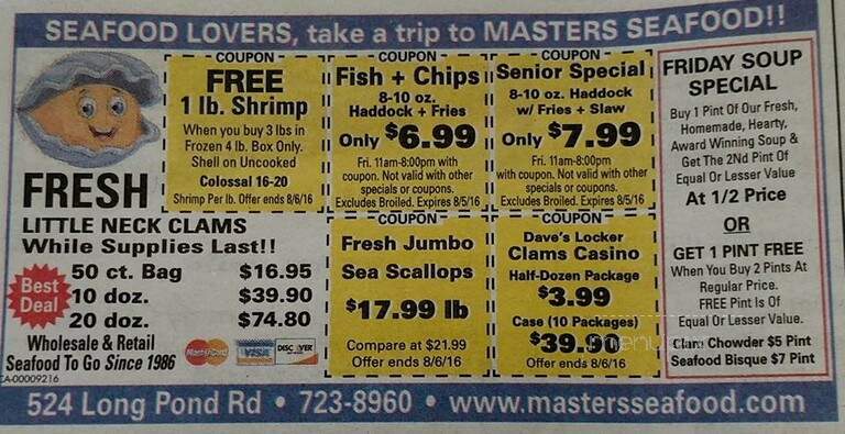 Masters Seafood - Rochester, NY