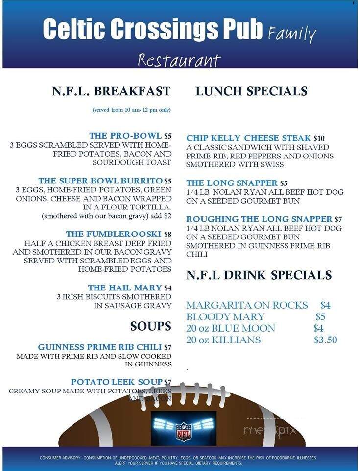 Celtic Crossings Pub - Prescott, AZ menu_pic