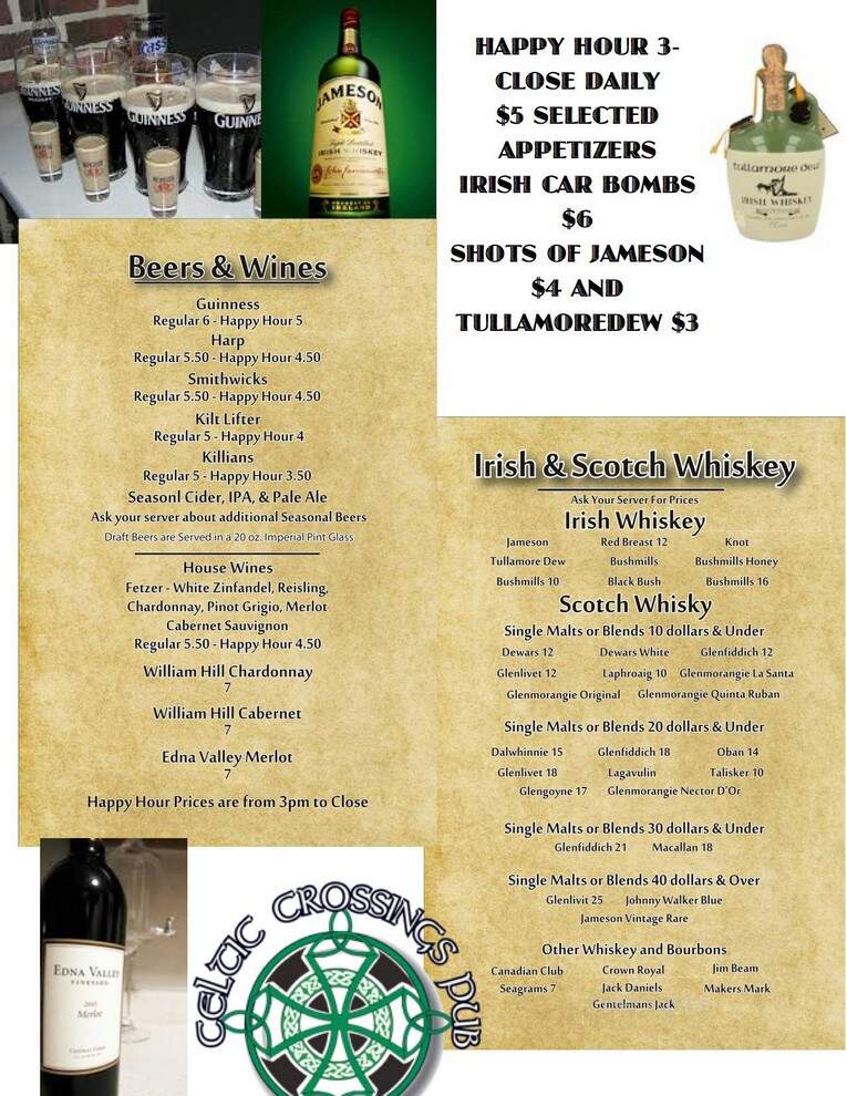 Celtic Crossings Pub - Prescott, AZ menu_pic