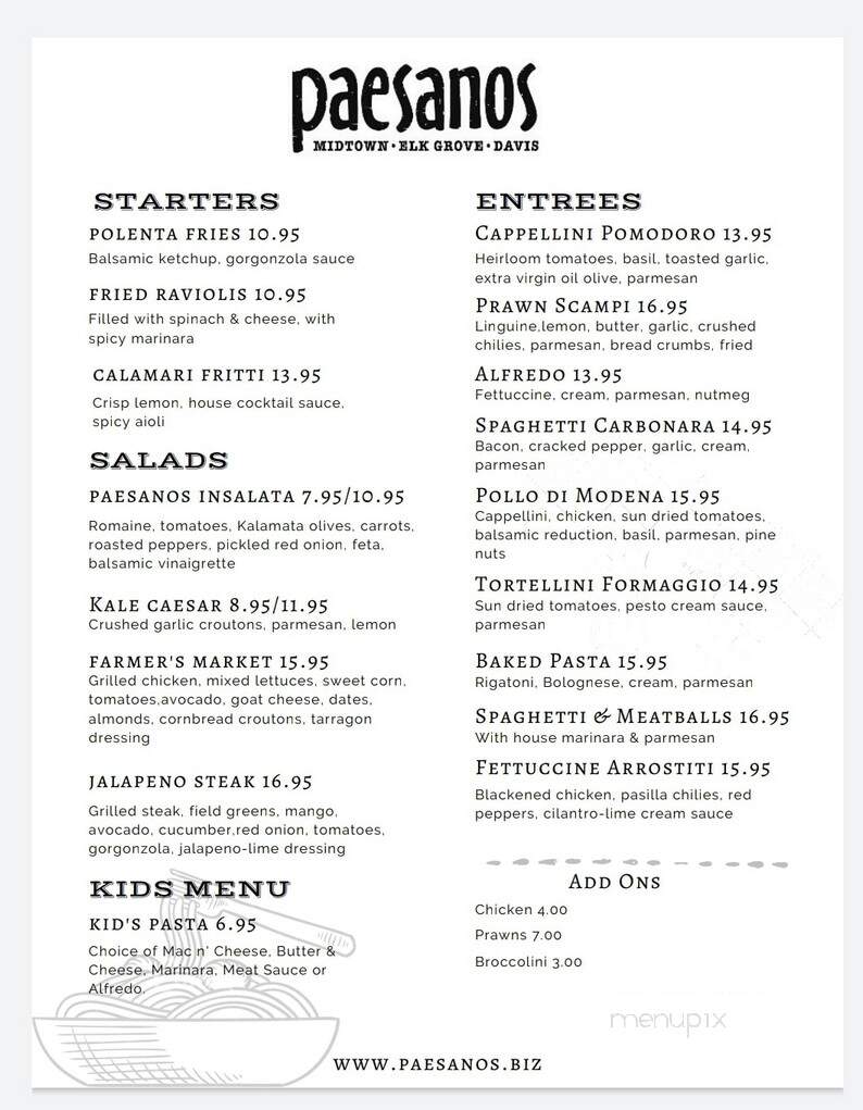 Paesanos - Davis, CA menu_pic