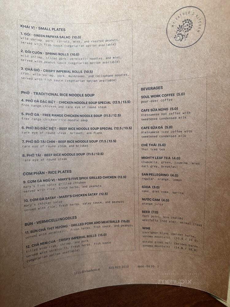 My Father's Kitchen - San Francisco, CA