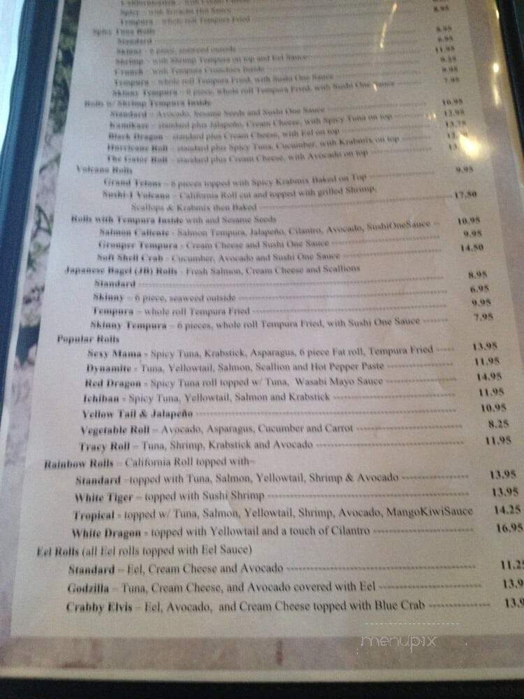 Sushi One - Naples, FL menu_pic