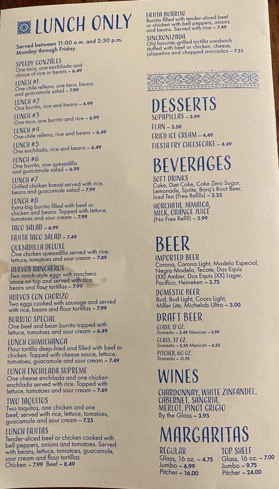 Los Portales Mexican Grill - St Augustine, FL menu_pic