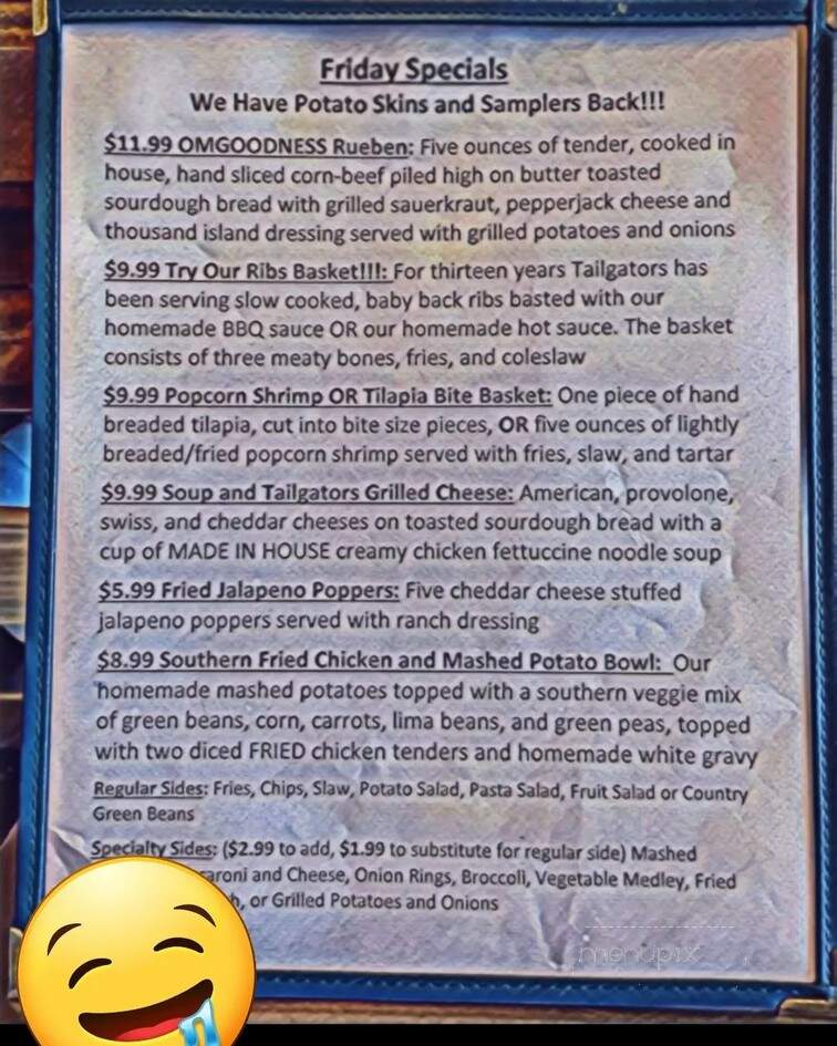 Tailgators Sports Grill - Locust, NC menu_pic