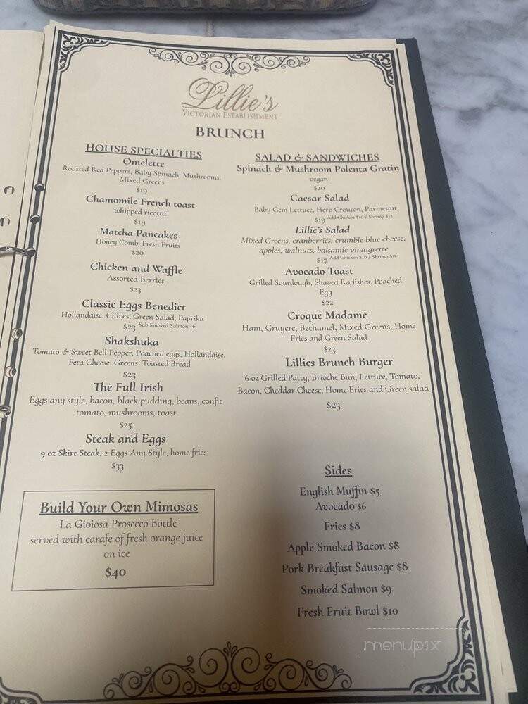 Lillie's Times Square - New York, NY menu_pic