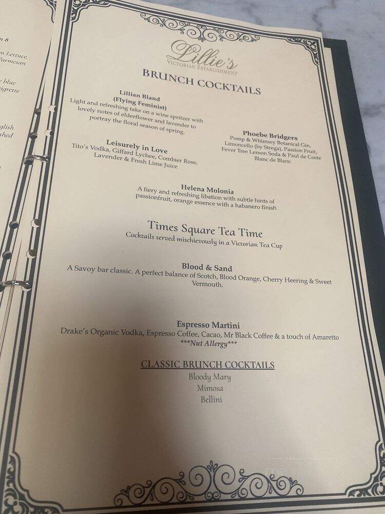 Lillie's Times Square - New York, NY menu_pic