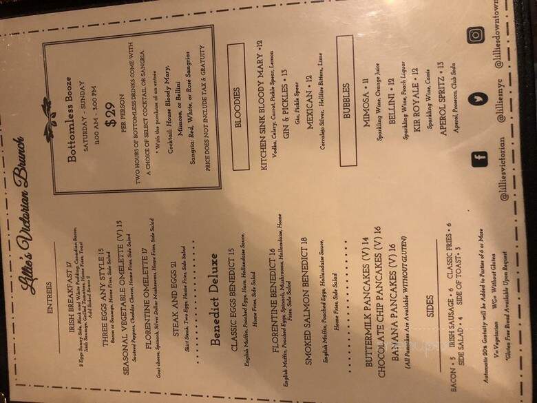 Lillie's Times Square - New York, NY menu_pic