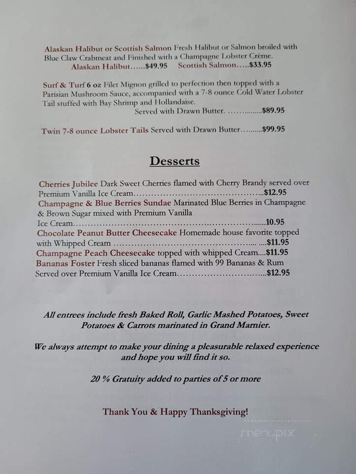 The Library Restaurant - Myrtle Beach, SC menu_pic