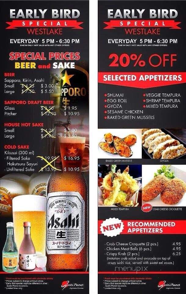 Sushi Planet - Westlake Village, CA menu_pic