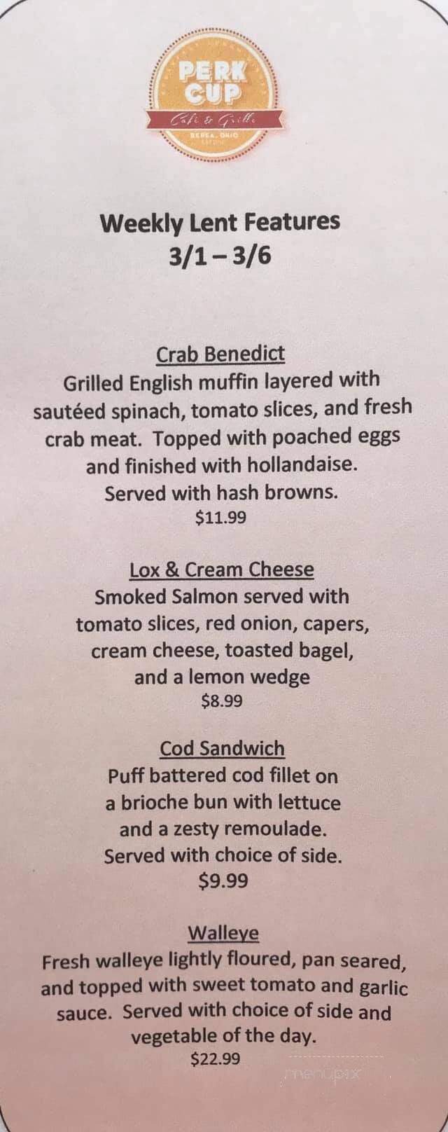 Perk Cup Cafe - Berea, OH menu_pic