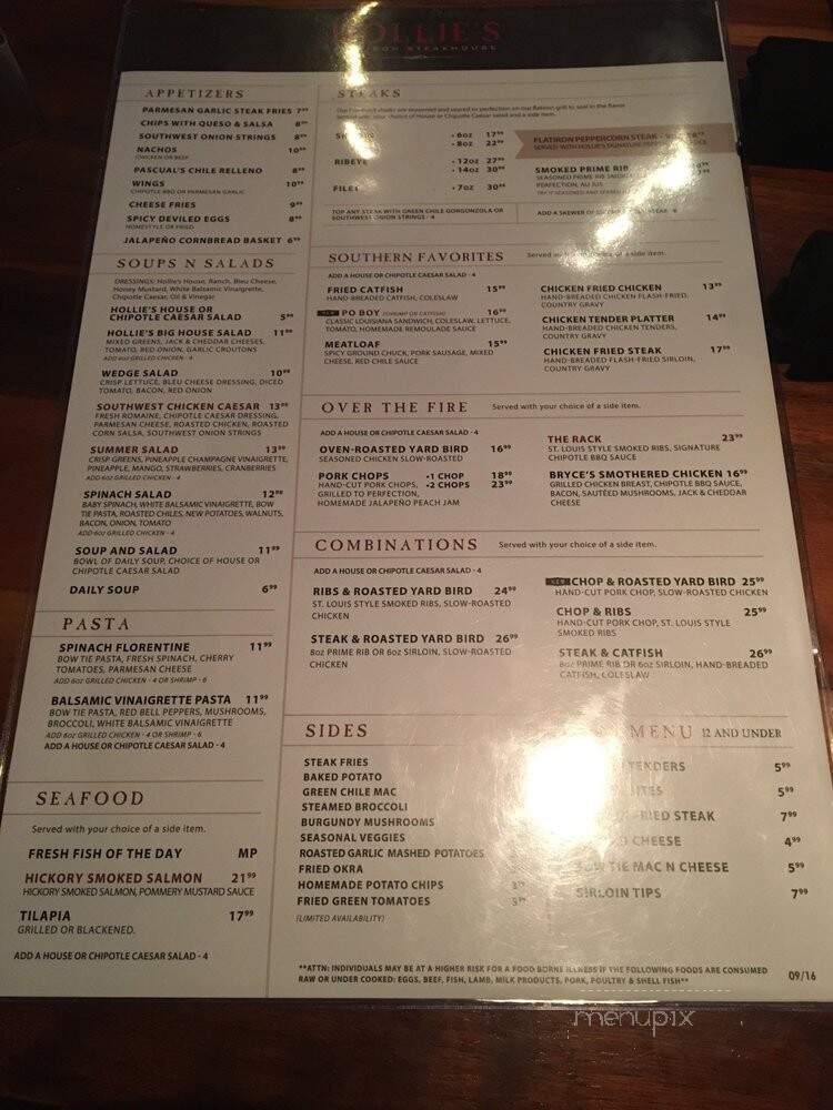 Hollie's Flatiron Steakhouse - Moore, OK menu_pic